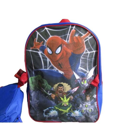 Spiderman DC Ultimate Super Heroes Backpack Lunch Bag Boys 16 Inch NWT - Picture 2 of 6